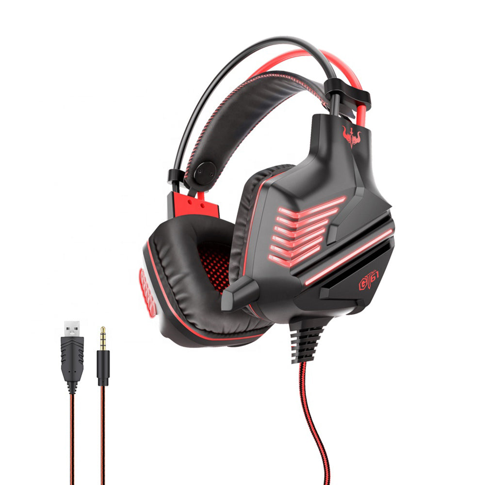 OVLENG GT61 Over-ear Lighting Gaming Headset HiFi Sound 3.5mm AUX+USB Cable Wired Headphone with Noise Reduction Microphone OVLENG GT61 Over-ear Lighting Gaming Headset HiFi Sound 3.5mm AUX+USB Cable Wired Headphone with Noise Reduction Microphone